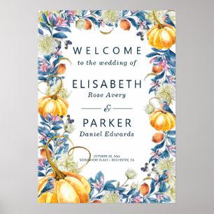 Fall Pumpkin Wedding Welcome Sign