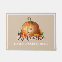 Fall Pumpkin Welcome Personalized Family Name