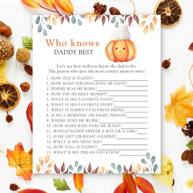 Fall Pumpkin - Who knows Daddy best game (Creator Uploaded)