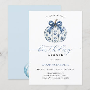 Fall Pumpkin Woman Birthday Dinner Invitation