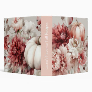 Fall Pumpkins and Flowers Recipes Binder