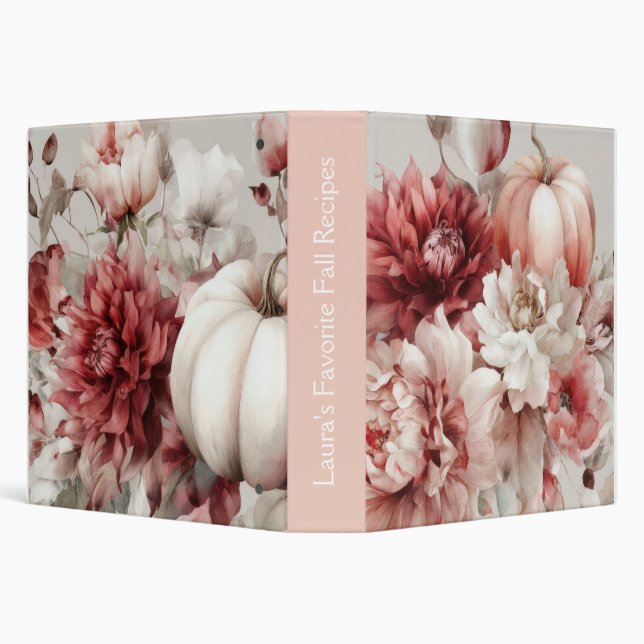 Fall Pumpkins and Flowers Recipes Binder (Background)