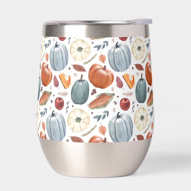 Fall Pumpkins & Autumn Leaves Pattern (Left)