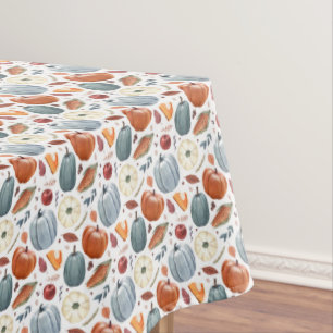 Fall Pumpkins & Autumn Leaves Pattern Tablecloth