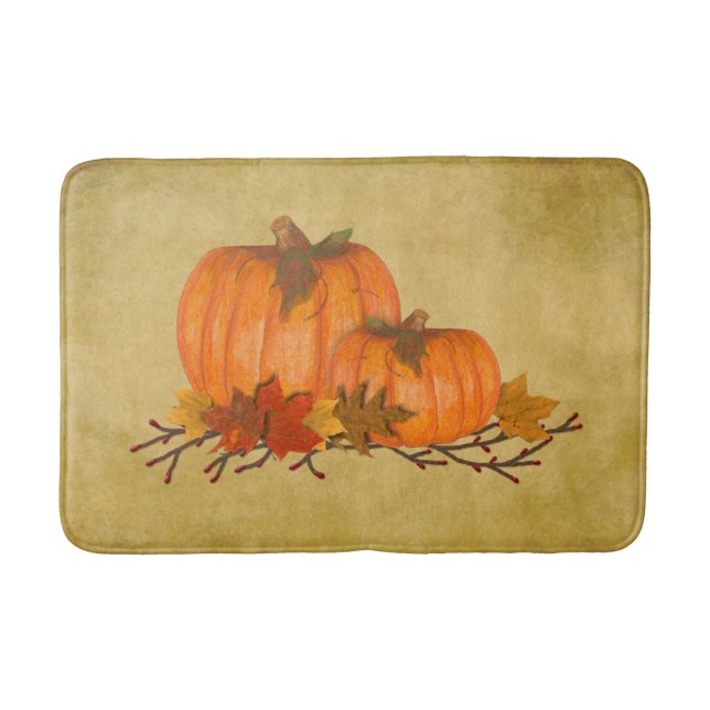 Fall Pumpkins Bath Mat (Front)