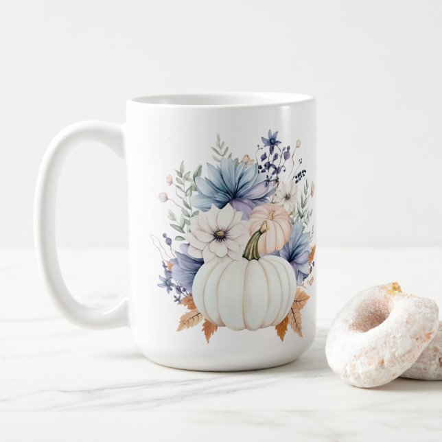 Fall Pumpkins  Coffee Mug (With Donut)