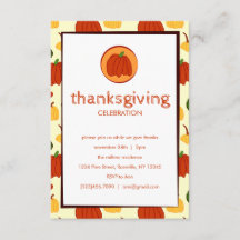 Fall Pumpkins: Customized Thanksgiving Invitation