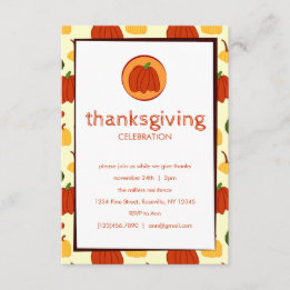 Fall Pumpkins: Customized Thanksgiving Invitation