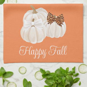 Fall Pumpkins Cute Happy Fall Kitchen Towel