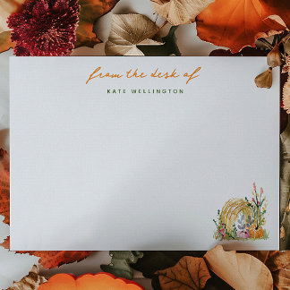Fall Pumpkins & Hay Bale Personalised Card