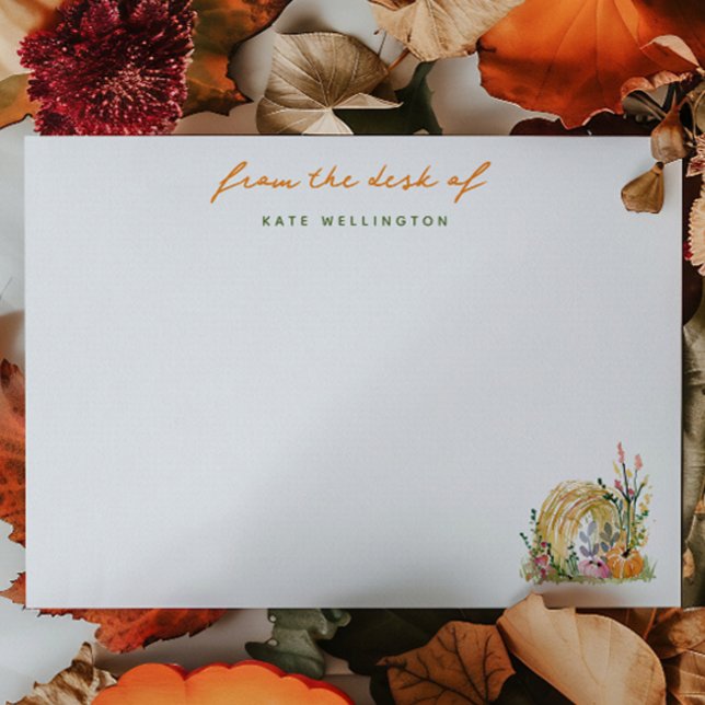 Fall Pumpkins & Hay Bale Personalised Card (Creator Uploaded)