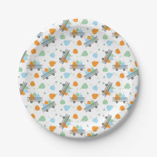 Fall Pumpkins In A Wagon Pattern Harvest Paper Plate