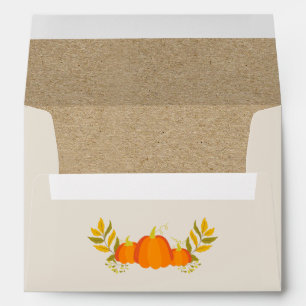 Fall Pumpkins Kraft Return Address Envelopes