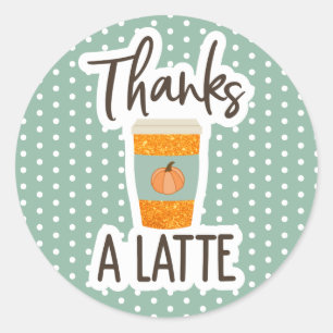 Fall Pumpkins Latte Thank You Stickers