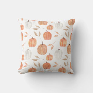 Fall Pumpkins & Leaves Throw Pillow