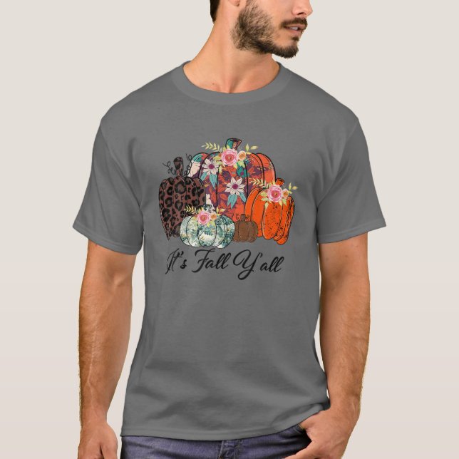 Fall Pumpkins Leopard It's Fall Y'all Leopard Pump T-Shirt (Front)
