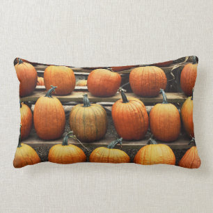 Fall pumpkins lumbar pillow