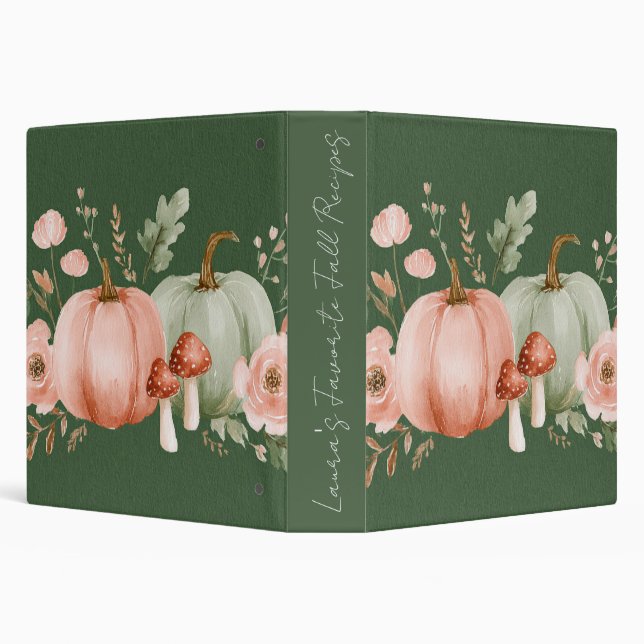Fall Pumpkins, Mushroom and Flowers Recipes Binder (Background)