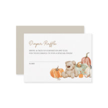 Fall Pumpkins n Toys Diaper Raffle Enclosure Card