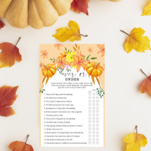 Fall Pumpkins - over or under bridal shower game