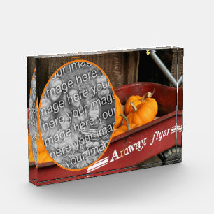 Fall Pumpkins Red Wagon Add Your Own Photo Block
