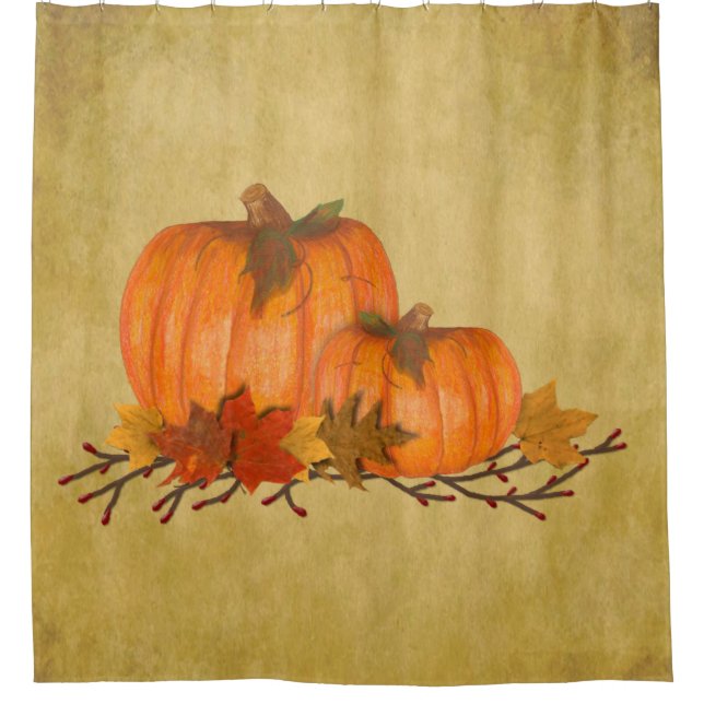 Fall Pumpkins Shower Curtain (Front)