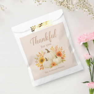 Fall Pumpkins & Sunflowers   Elegant Thanksgiving Favour Bag