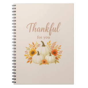 Fall Pumpkins & Sunflowers Elegant Thanksgiving Notebook
