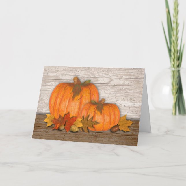 Fall Pumpkins Thanksgiving Card (Front)