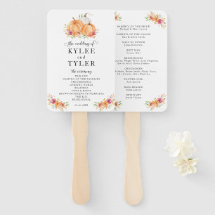 Fall Pumpkins Wedding Program Hand Fans