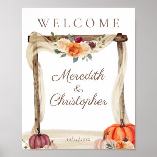 Fall Pumpkins Wedding Welcome Poster