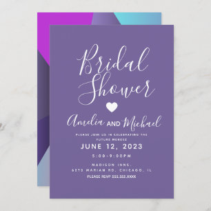 Fall Purple Geometrical Shapes Bridal Shower Invitation