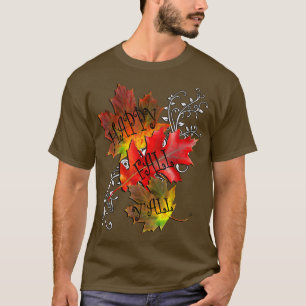 Fall Quote Happy Fall Yall Cute Autumn Leaves  T-Shirt