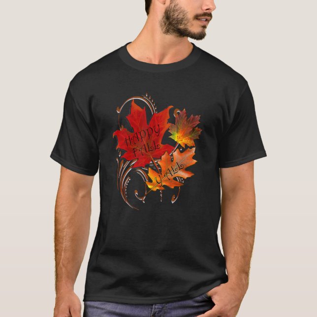 Fall Quote Happy Fall Y'all Cute Thanksgiving Autu T-Shirt (Front)