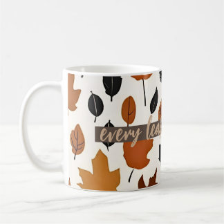 Fall Quote Leaves Pattern Customizable Text Mug