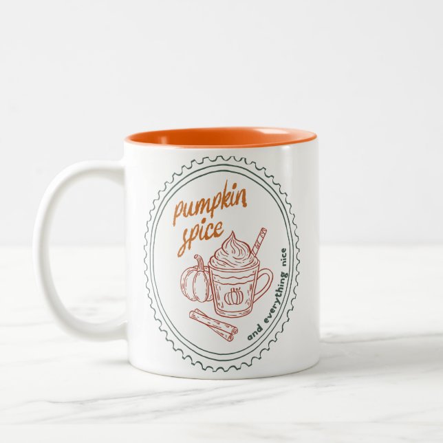 Fall Quote  Two-Tone Coffee Mug (Left)