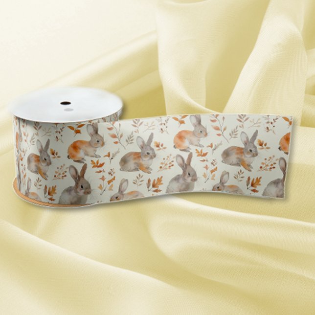 Fall Rabbits Satin Ribbon (Creator Uploaded)