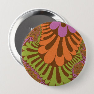Fall Rainbow Loop 4 Inch Round Button
