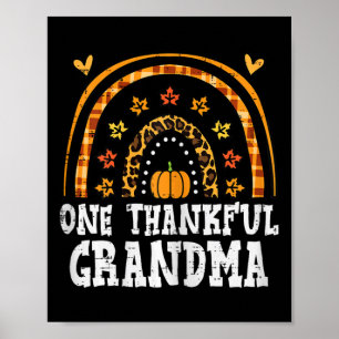 Fall Rainbow Thankful Grandma Thanksgiving Family Poster