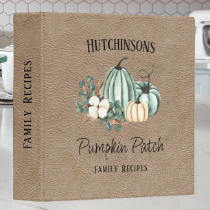 Fall Recipe Book Faux Leather Binder