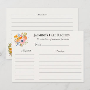 Fall Recipe Card – Watercolor Kitchen 