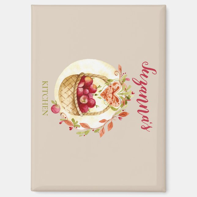 Fall Red Apple Basket  Magnet (Front)