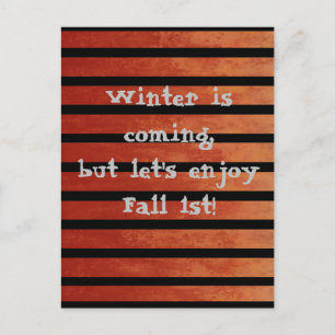 Fall Red & Black Ombre Stripes Humourous Postcard