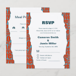 Fall Red Blue Attendance Diet Music RSVP Card