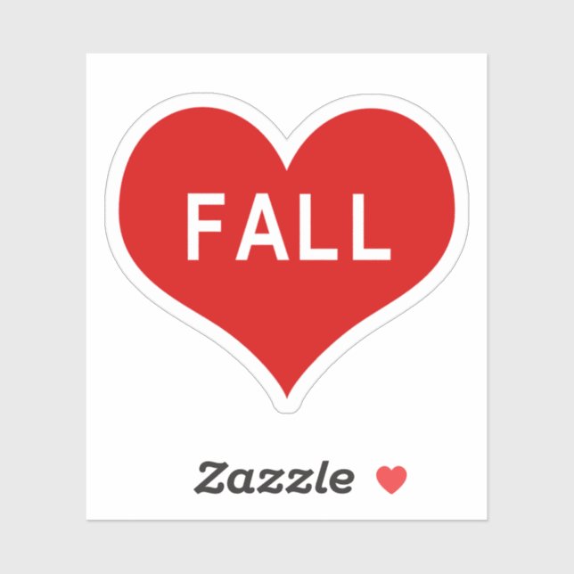 FALL Red Love Heart Vinyl Sticker (Sheet)