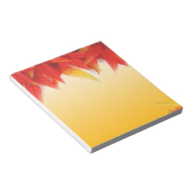 Fall red maple leaves notepad (Angled)