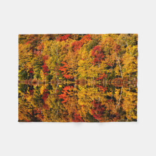 Fall Reflection on Russell Pond   New Hampshire Fleece Blanket
