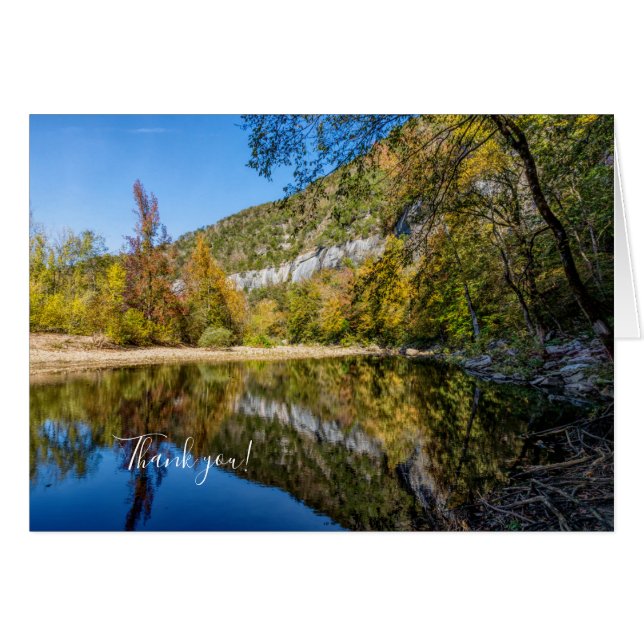 Fall Reflections Buffalo River Thank You Card (Front Horizontal)