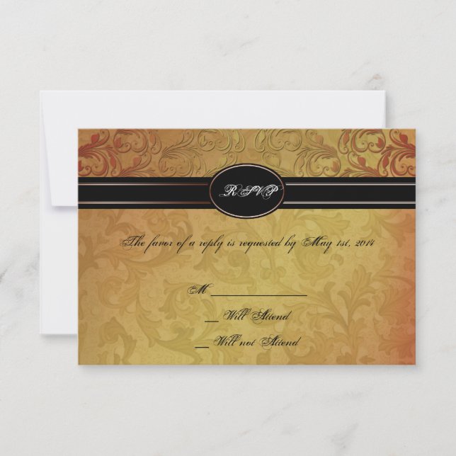 Fall Regency Wedding Response Card (Front)