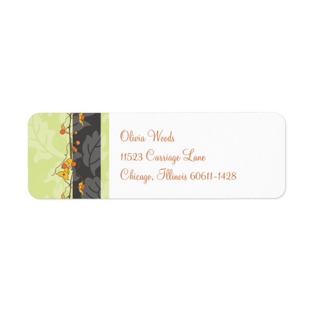 Fall Return Address Label | Bittersweet (Front)